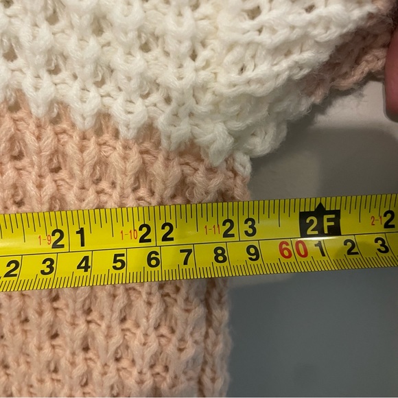 Handmade Cottagecore Knitted Colorblock Long Cardigan - Size L/XL - Picture 10 of 11